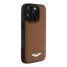 Aston Martin для iPhone 16 Pro чехол Leather Perforated Quilted Diamonds Hard Camel