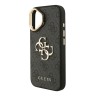Guess для iPhone 16 чехол PU 4G Big metal logo and Camera Stand Hard Black