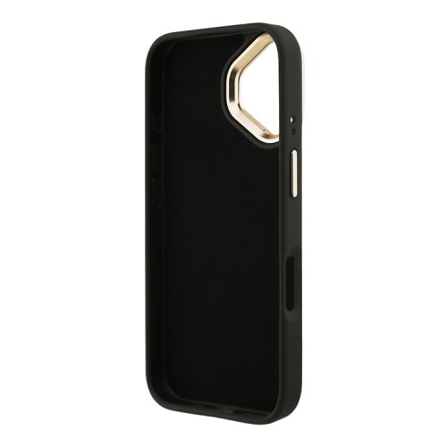 Guess для iPhone 16 чехол PU 4G Big metal logo and Camera Stand Hard Black