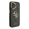 Guess для iPhone 16 чехол PU 4G Big metal logo and Camera Stand Hard Black