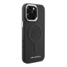 Karl Lagerfeld для iPhone 16 Pro чехол PU Initials & Metal logo Hard Black (MagSafe)