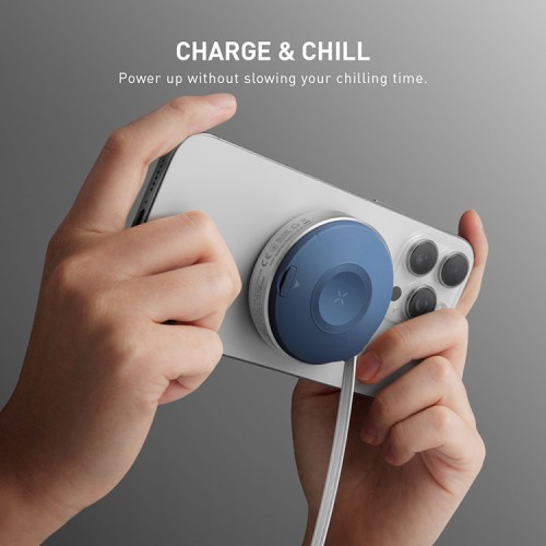 Energea Беспроводное СЗУ MagDuo Arc 2in1 iPhone +Apple Watch charger +retractable USB-C cable Blue