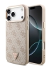 Guess для iPhone 17 Pro Max чехол PU 4G Triangle Diamond metal logo Gold camera Hard Pink (MagSafe)