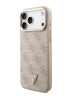 Guess для iPhone 17 Pro Max чехол PU 4G Triangle Diamond metal logo Gold camera Hard Pink (MagSafe)