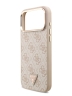 Guess для iPhone 17 Pro Max чехол PU 4G Triangle Diamond metal logo Gold camera Hard Pink (MagSafe)