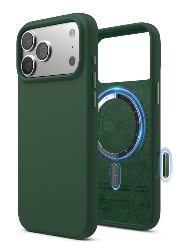 Elago для iPhone 17 Pro чехол Magnetic Silicone Alpine Green (MagSafe)