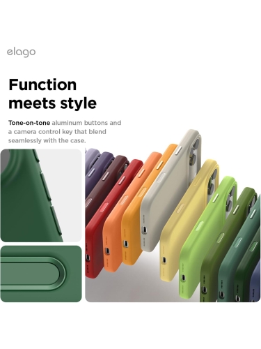 Elago для iPhone 17 Pro чехол Magnetic Silicone Alpine Green (MagSafe)