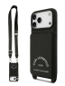 Karl Lagerfeld для iPhone 17 Pro чехол Crossbody cardslot PU Saffiano RSG Hard Black