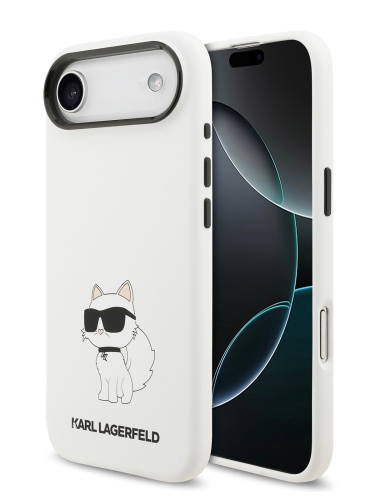 Karl Lagerfeld для iPhone Air чехол Liquid silicone NFT Choupette Metal Cam Hard White (MagSafe)