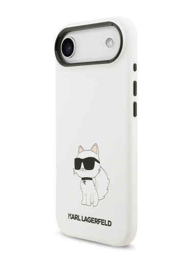 Karl Lagerfeld для iPhone Air чехол Liquid silicone NFT Choupette Metal Cam Hard White (MagSafe)
