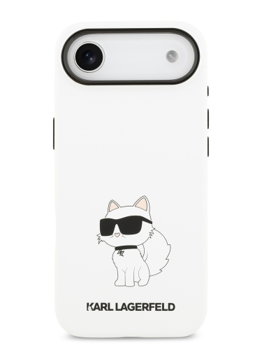 Karl Lagerfeld для iPhone Air чехол Liquid silicone NFT Choupette Metal Cam Hard White (MagSafe)