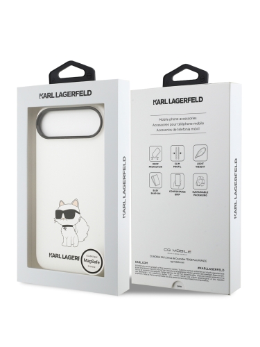 Karl Lagerfeld для iPhone Air чехол Liquid silicone NFT Choupette Metal Cam Hard White (MagSafe)