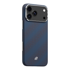 BlueO чехол для iPhone 17 Pro, Tactile Woven Air Aramid fiber (Kevlar) Galaxy Blue (MagSafe)