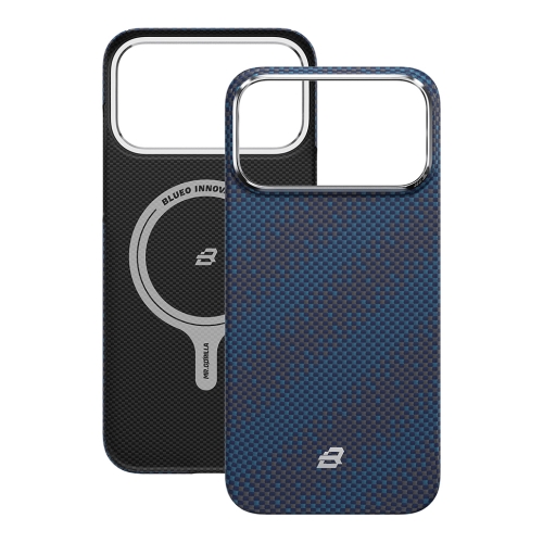 BlueO чехол для iPhone 17 Pro, Tactile Woven Air Aramid fiber (Kevlar) Galaxy Blue (MagSafe)