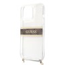 Чехол Guess 4G Stripe Hard Transparent +Gold crossbody chain для iPhone 13 Pro Max