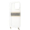 Чехол Guess 4G Stripe Hard Transparent +Gold crossbody chain для iPhone 13 Pro Max