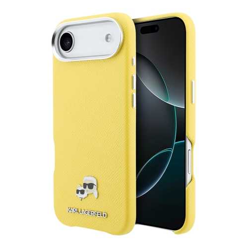 Karl Lagerfeld для iPhone Air чехол PU Saffiano FW NFT Karl&Choup metal & Cam Hard Yellow (MagSafe)
