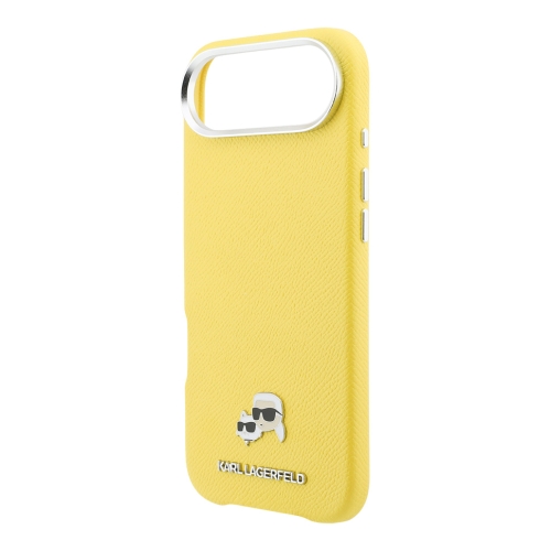 Karl Lagerfeld для iPhone Air чехол PU Saffiano FW NFT Karl&Choup metal & Cam Hard Yellow (MagSafe)