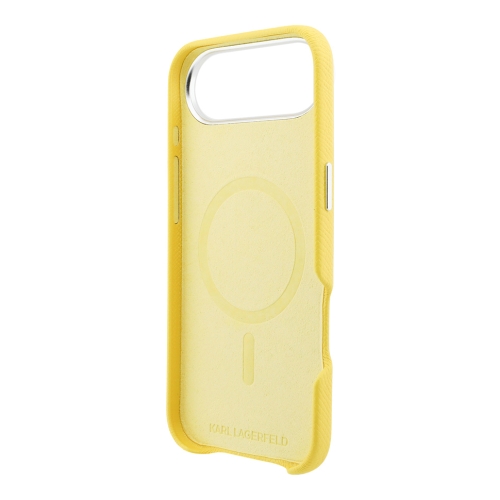 Karl Lagerfeld для iPhone Air чехол PU Saffiano FW NFT Karl&Choup metal & Cam Hard Yellow (MagSafe)