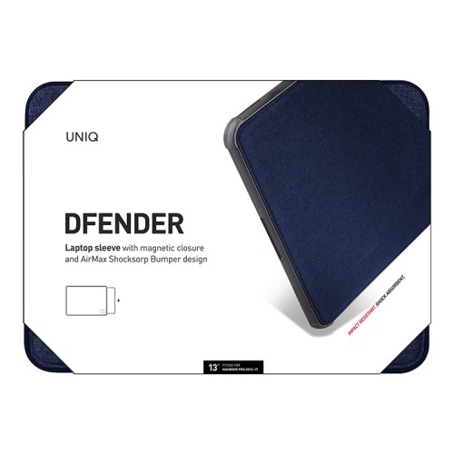Uniq для Macbook Pro 13 (до 2016)/Air 13 (до 2018) DFender Sleeve Kanvas чехол-папка, синий