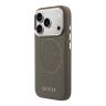 Guess для iPhone 17 Pro чехол PU with Perforated 4G logo Metal camera Brown (MagSafe)