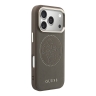 Guess для iPhone 17 Pro чехол PU with Perforated 4G logo Metal camera Brown (MagSafe)