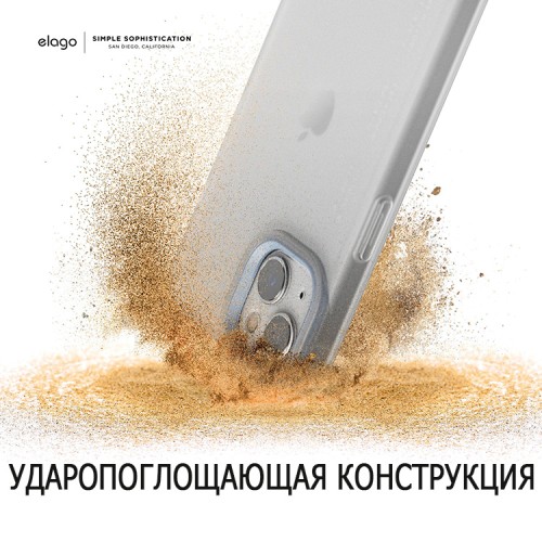 Чехол Elago GLIDE для iPhone 13, прозрачный/голубой