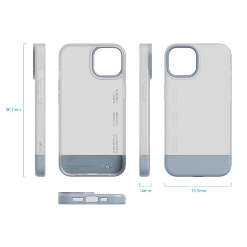 Чехол Elago GLIDE для iPhone 13, прозрачный/голубой