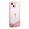 Чехол Karl Lagerfeld Liquid glitter Big KL logo Hard для iPhone 14, розовый