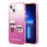 Чехол Lagerfeld Karl & Choupette Hard Gradient для iPhone 13, розовая рамка