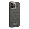 Чехол Guess PU 4G Script metal logo Hard для iPhone 14 Pro, черный