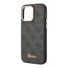 Чехол Guess PU 4G Script metal logo Hard для iPhone 14 Pro, черный