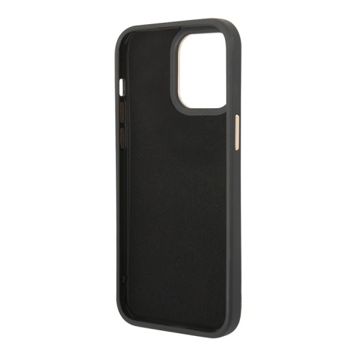 Чехол Guess PU 4G Script metal logo Hard для iPhone 14 Pro, черный