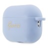 Чехол Guess Silicone Script logo with Heart charm для Airpods Pro 2, голубой
