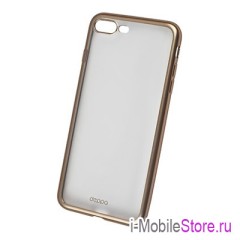 Чехол Deppa Gel Plus матовый для iPhone 7 Plus/8 Plus, золотая рамка