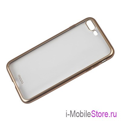 Чехол Deppa Gel Plus матовый для iPhone 7 Plus/8 Plus, золотая рамка