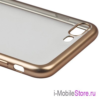 Чехол Deppa Gel Plus матовый для iPhone 7 Plus/8 Plus, золотая рамка