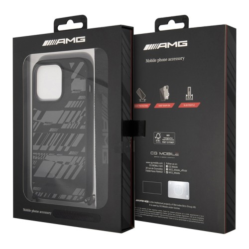 Чехол AMG Liquid silicone Expressive graphic Hard +Strap для iPhone 14 Pro Max, черный