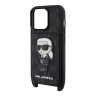 Чехол Lagerfeld Crossbody cardslot PU Saffiano Monogram NFT Karl Ikonik Hard для iPhone 14 Pro, черный