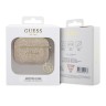 Чехол Guess Glitter flakes Metal logo with Charm для Airpods Pro, золотой