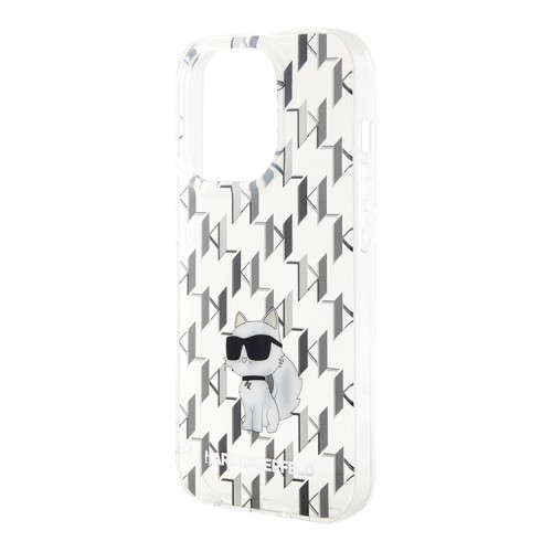Karl Lagerfeld для iPhone 15 Pro чехол PC/TPU Monogram NFT Choupette Hard Transparent