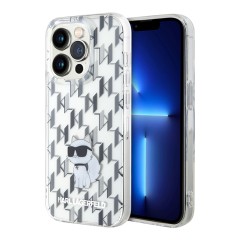 Karl Lagerfeld для iPhone 15 Pro чехол PC/TPU Monogram NFT Choupette Hard Transparent