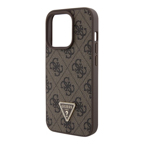 Guess для iPhone 15 Pro чехол Crossbody PU 4G Triangle Diamond logo Hard + Universal Strap Brown