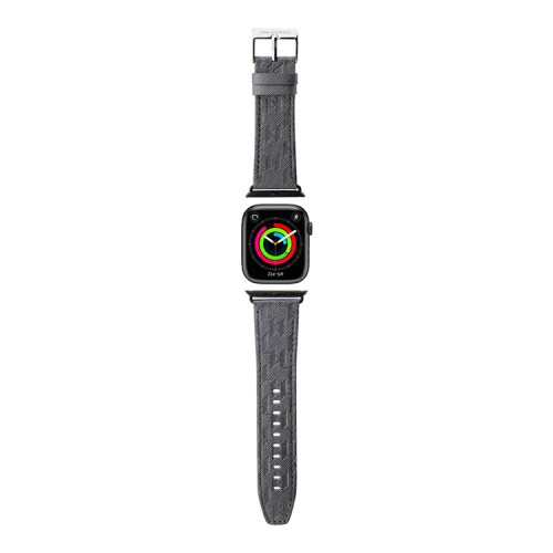 Karl Lagerfeld для Apple Watch 42-41-40 mm ремешок PU Saffiano Monogram Silver