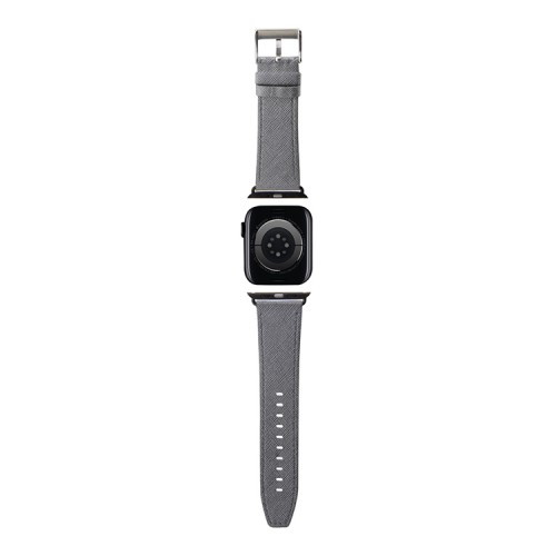 Karl Lagerfeld для Apple Watch 42-41-40 mm ремешок PU Saffiano Monogram Silver
