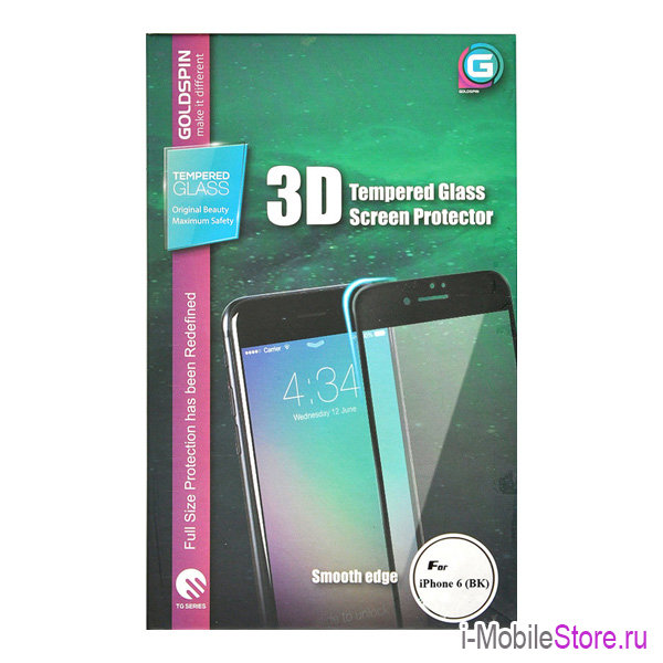 Goldspin 3D для iPhone 6, 6s, черная рамка GS-CLR3D-IP6-B