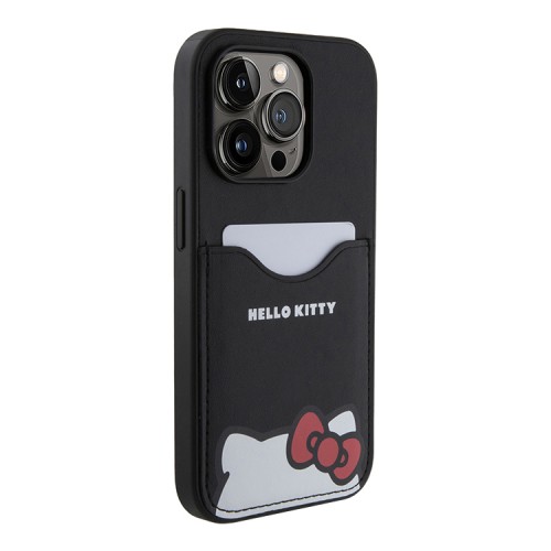 Hello Kitty для iPhone 14 Pro Max чехол Cardslot PU Leather Hidden Kitty Hard Black