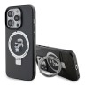 Lagerfeld для iPhone 14 Pro Max чехол PC/TPU + Ring stand NFT Karl & Choupette Hard Black (MagSafe)