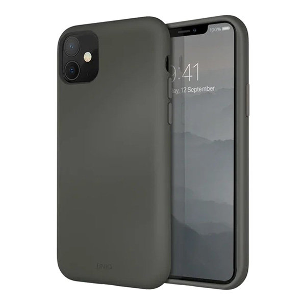 Силиконовый чехол Uniq LINO для iPhone 11, серый
