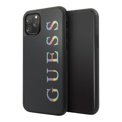 Чехол Guess Iridescent Glitter logo Hard Multicolor для iPhone 11 Pro, черный